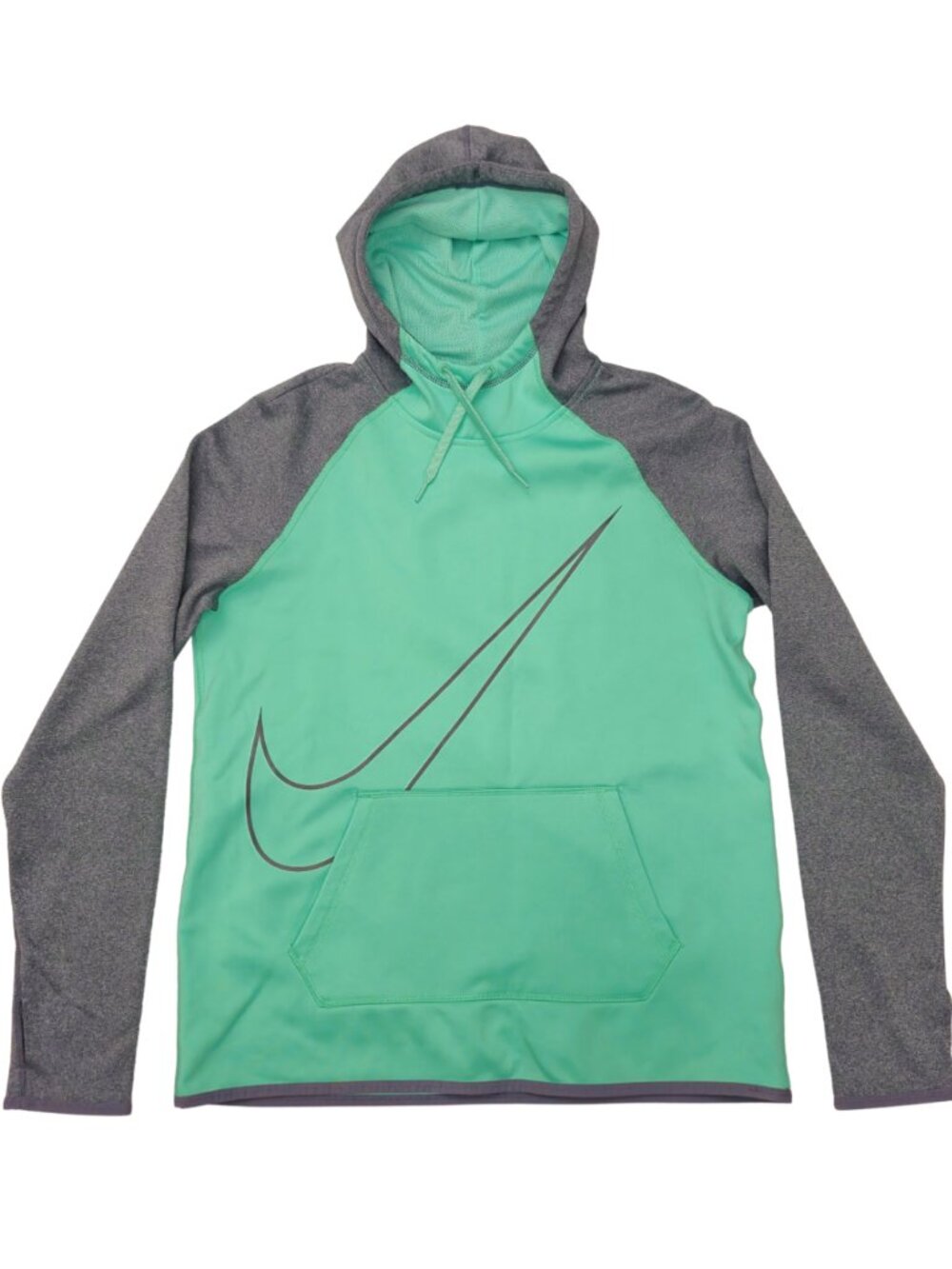 Nike Dri-Fit Neon Green and Gray Pullover Scuba Hoodie M